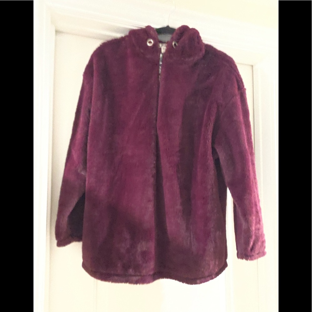 Pink fuzzy zip hoodie